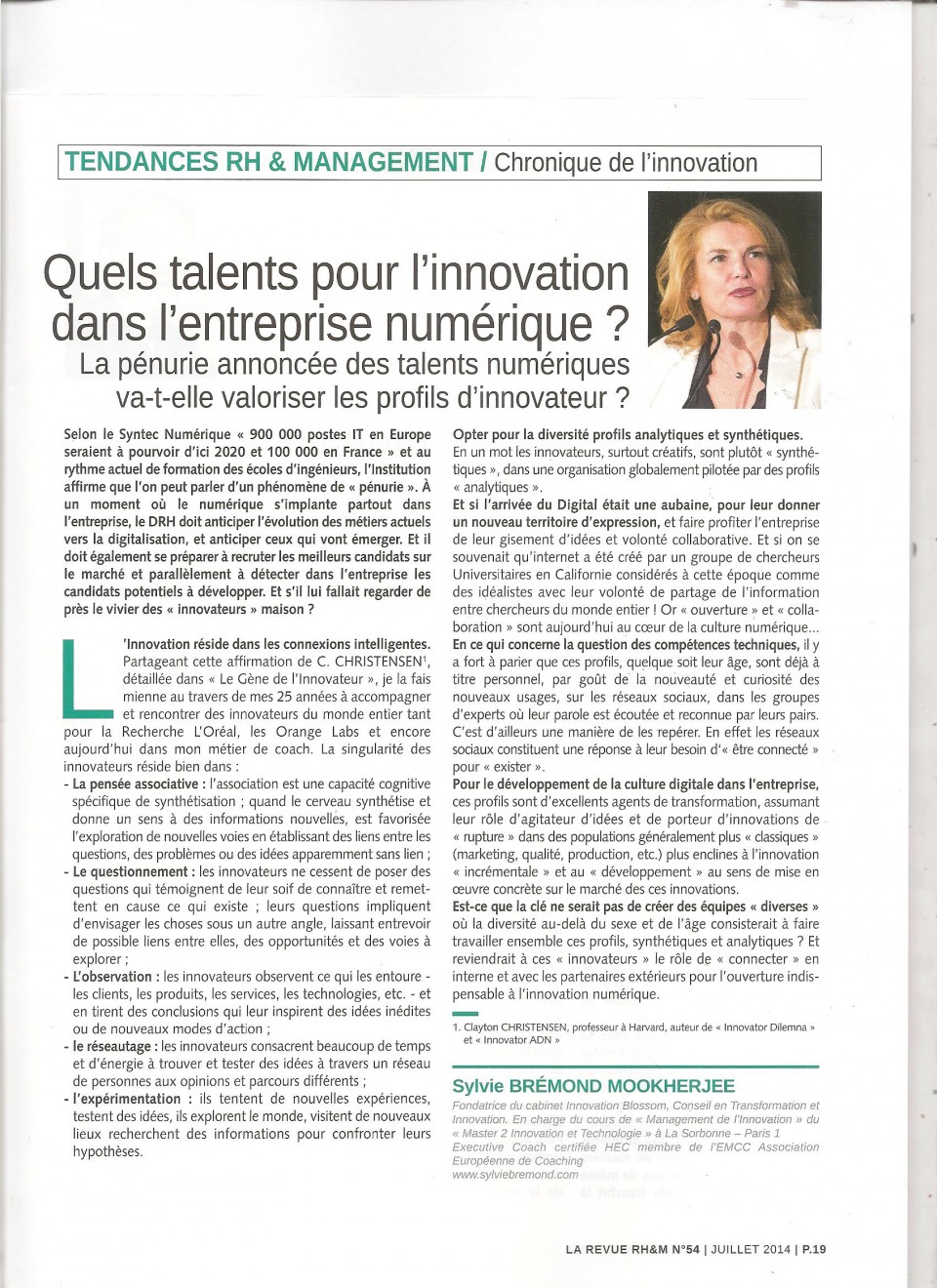 article DRHM Juillet 2014