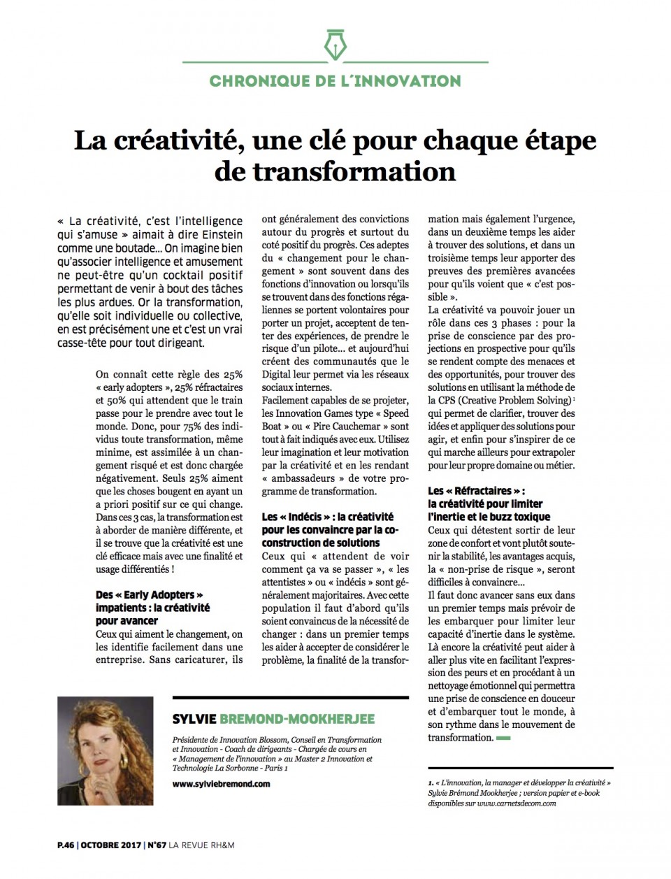 creativite cle etape transformation